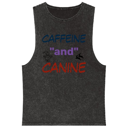 motivated by caffeine and canine-beautiful gift Mineral Wash Tank Tops