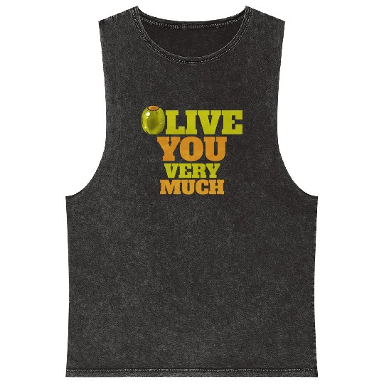 Olive I love You Very Much - Love Veggies Mineral Wash Tank Tops