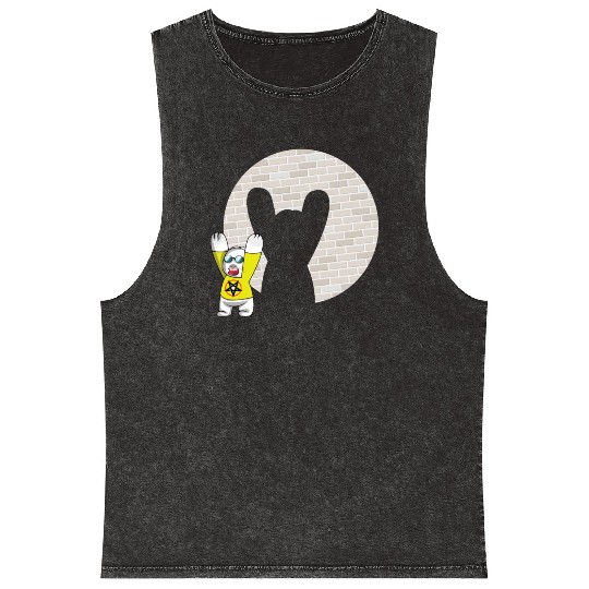 Rock Sign Kawaii Rabbit Metal Music Heavy Rock Mineral Wash Tank Tops