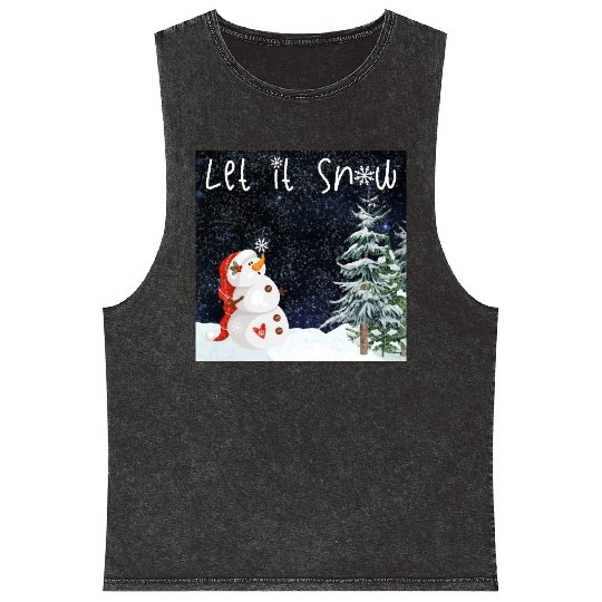 Snowman - Let it snow Mineral Wash Tank Tops
