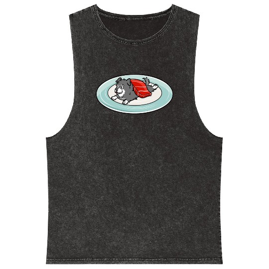 Schnauzer Nigiri Sushi Mineral Wash Tank Tops