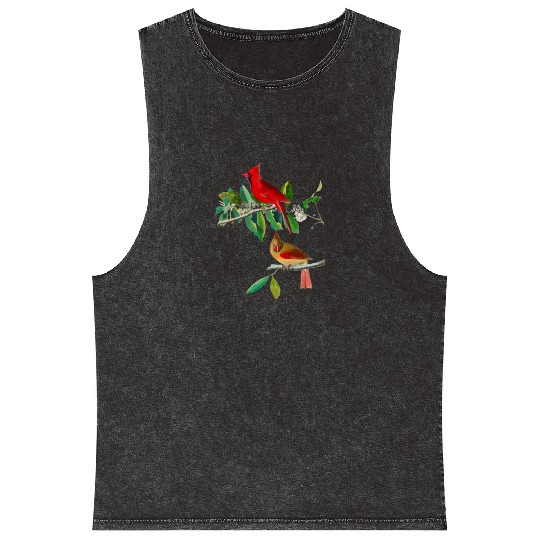 Cardinal Grosbeak from Birds of America Mineral Wash Tank Tops