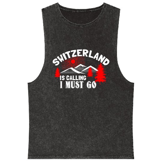Switzerland Alps Origin Gift Idea Mineral Wash Tank Tops