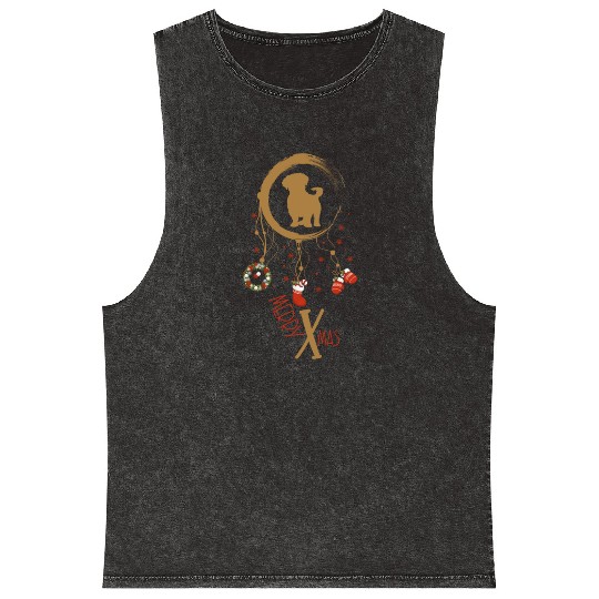 dog dreamcatcher Christmas Shih Tzu Mineral Wash Tank Tops
