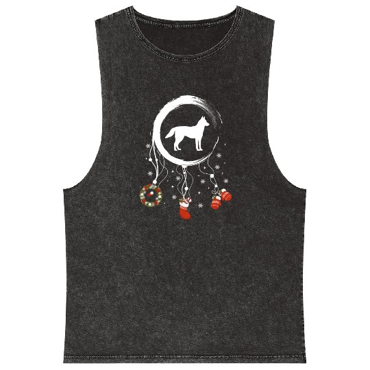 dog dreamcatcher Christmas Tamaskan Mineral Wash Tank Tops