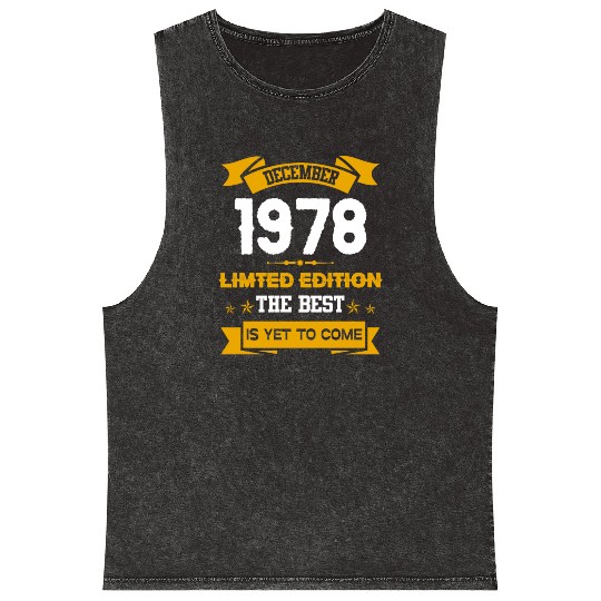 December 1978 Birthday Surprise Mineral Wash Tank Tops