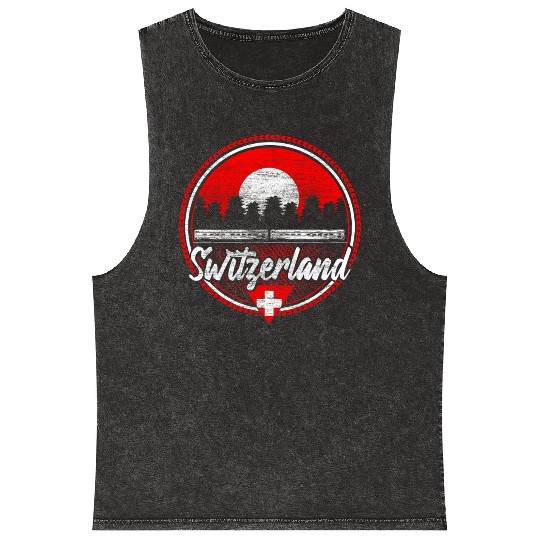 Switzerland Swiss Flag Gift Mineral Wash Tank Tops