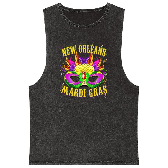 New Orleans Mardi Gras Carnival Mineral Wash Tank Tops