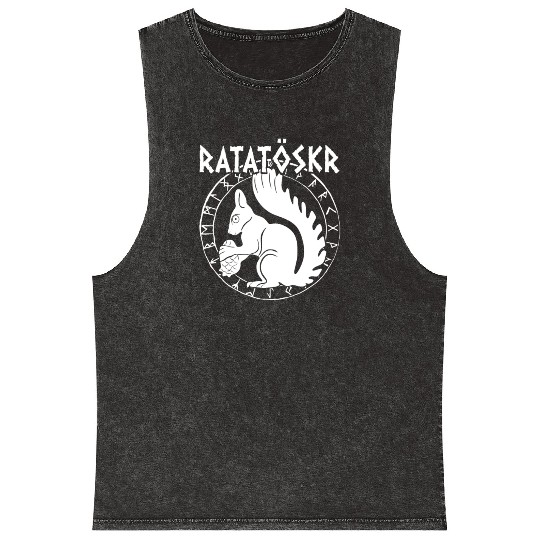 Ratatoskr Norse Squirrel Viking Vikings Mineral Wash Tank Tops