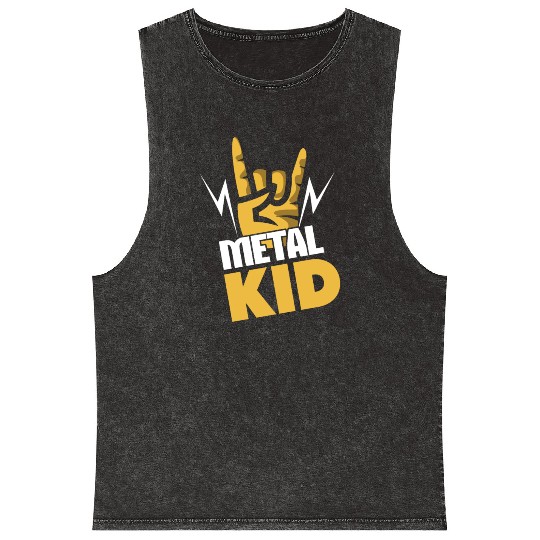 Rock Sign Rocker Hand Metal Kid Metal Lover Mineral Wash Tank Tops