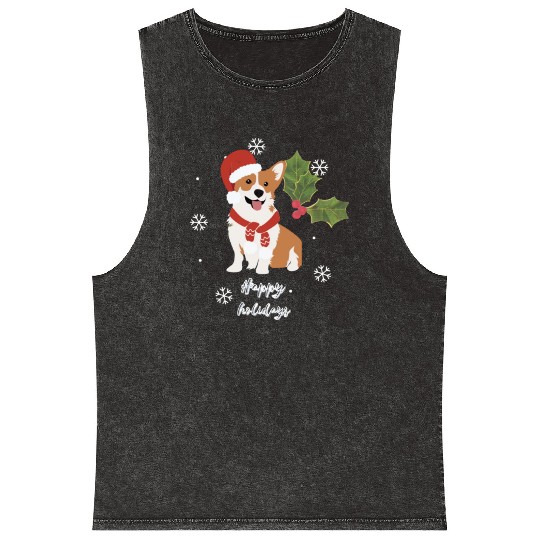 happy holidays Mineral Wash Tank Tops
