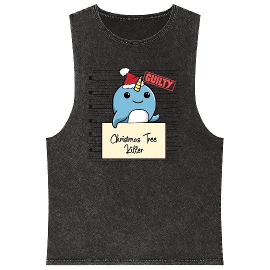 Narwhal christmas funny prison Mineral Wash Tank Tops