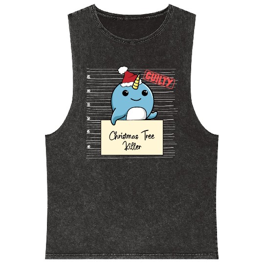 Narwhal christmas funny prison Mineral Wash Tank Tops