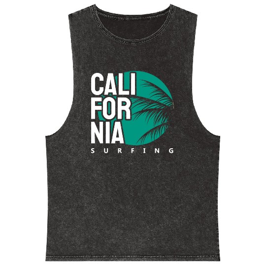 California surfing Mineral Wash Tank Tops