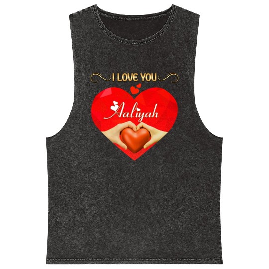 I love you Aaliyah Mineral Wash Tank Tops