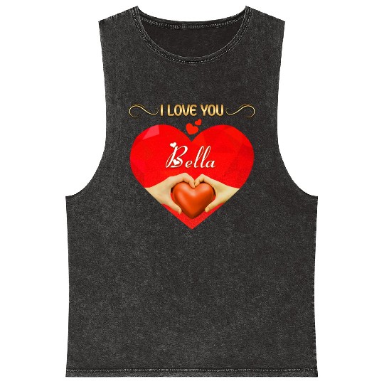 I love you Bella Mineral Wash Tank Tops