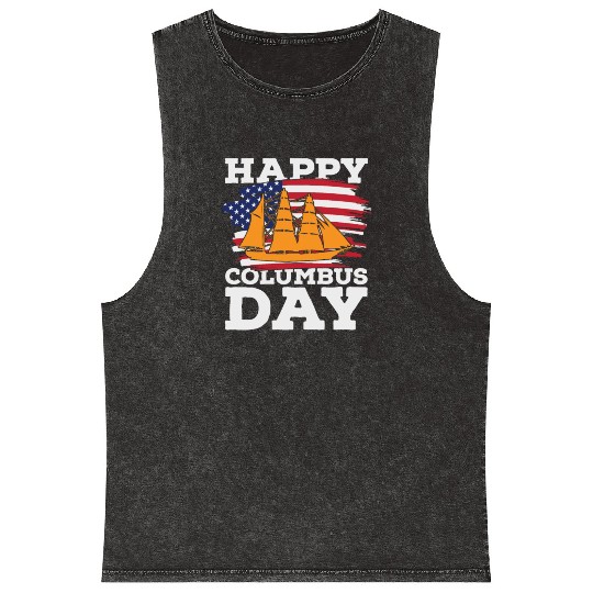 Columbus Day 1492 Mineral Wash Tank Tops