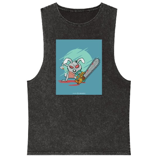 Angry rabbit chainsaw Angry rabbit chainsaw inspir Mineral Wash Tank Tops