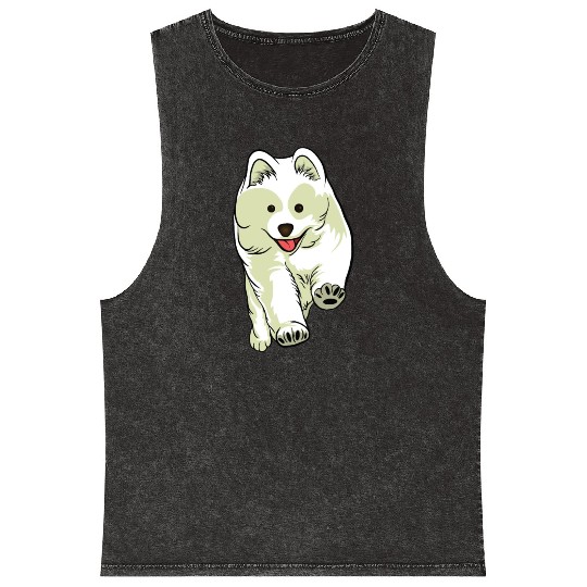 Samoyed Cute White Dog Owners Pet Lover Gift Ideas Mineral Wash Tank Tops