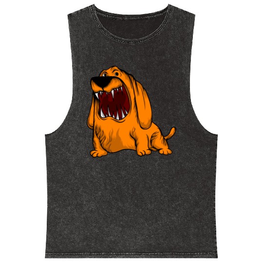 Scary Big Mouth Dog Owners Pet Lover Gift Ideas Mineral Wash Tank Tops