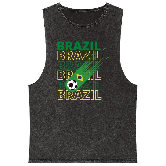 Retro World Brazil Soccer Mineral Wash Tank Tops