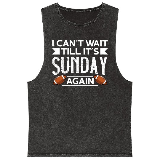 American Football Sunday Football Player Sport Fan Mineral Wash Tank Tops