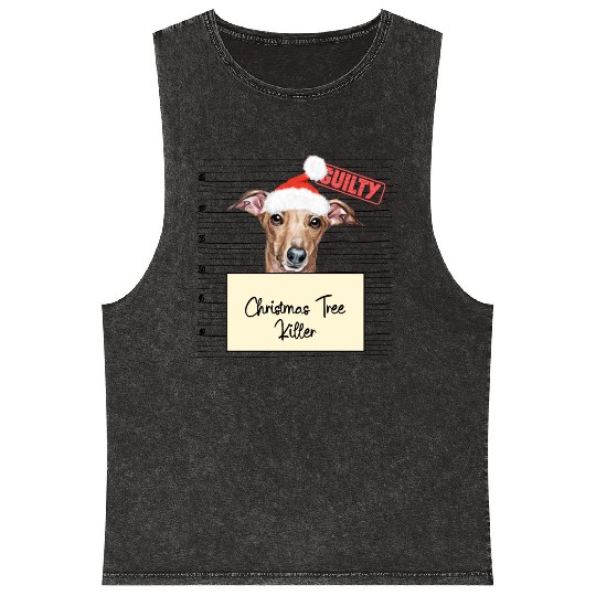 Italian Greyhound christmas funny prison Mineral Wash Tank Tops