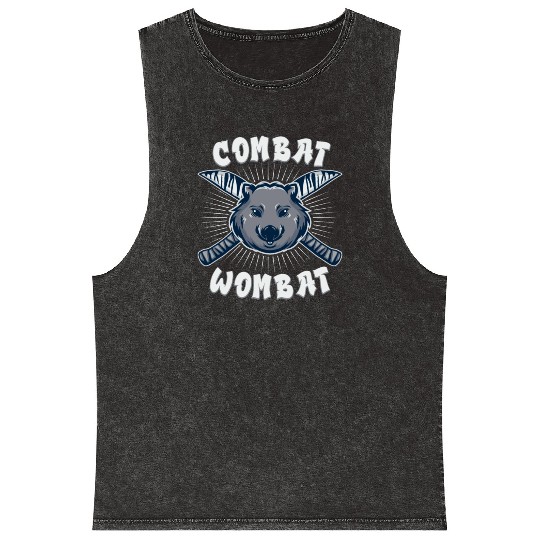 Combat Wombat For A Wombats Lover Mineral Wash Tank Tops