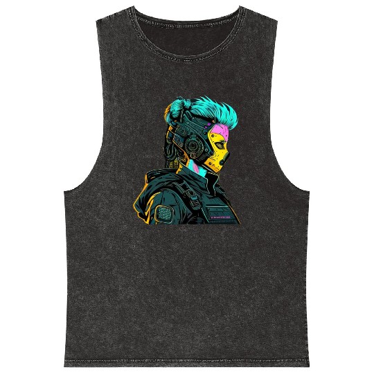 Sci-fi character Mineral Wash Tank Tops