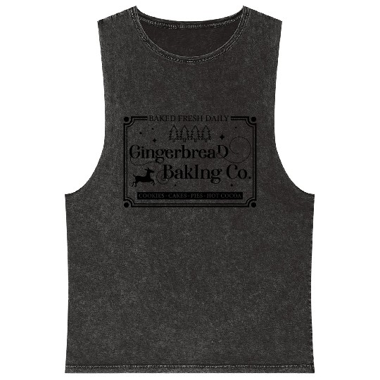 Ginger Baking Reindeer Christmas Tree Gift Ideas Mineral Wash Tank Tops