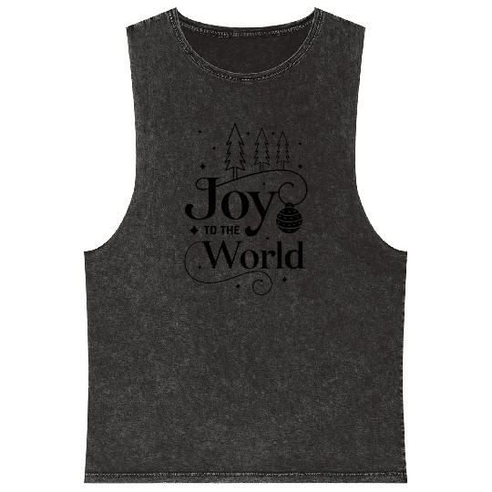Joy to the World Christmas Presents Gift Ideas Mineral Wash Tank Tops