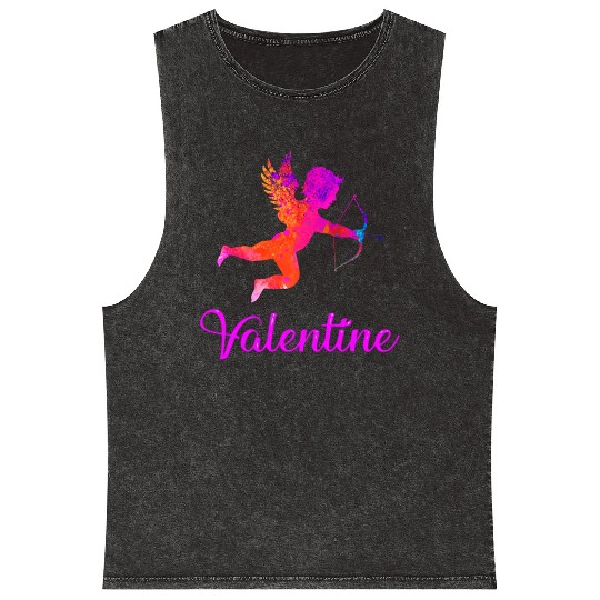 cupid valentines day hearts Mineral Wash Tank Tops