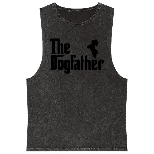 Shih Tzu Dogfather Dog Lover Godfather Style Mineral Wash Tank Tops