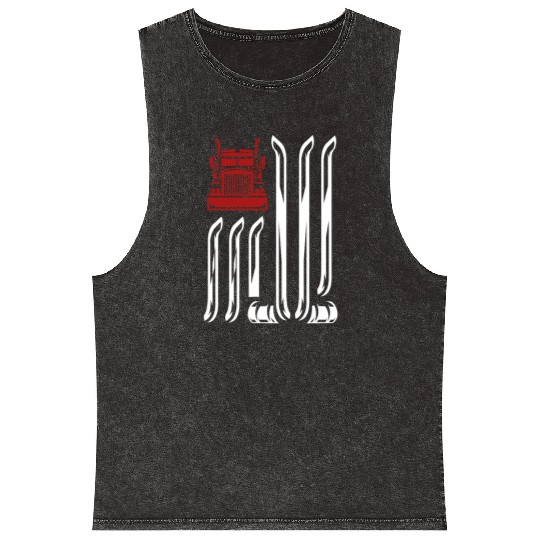 Truck Driver US FLAG, Truck, Trucker Dad Mineral Wash Tank Tops