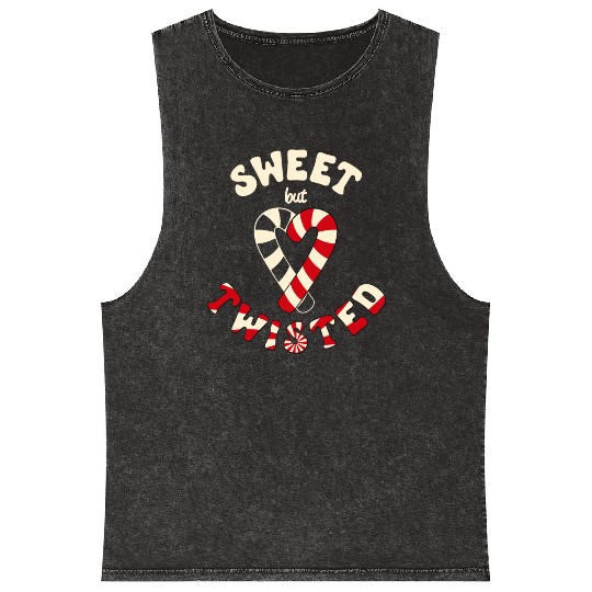 Sweet but twisted candy canes pun Mineral Wash Tank Tops