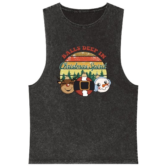 christmas spirit sublimation Mineral Wash Tank Tops