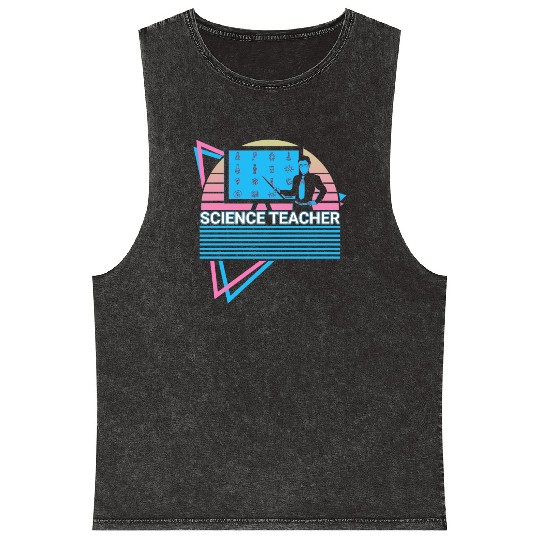 Science Teacher Retro Mineral Wash Tank Tops