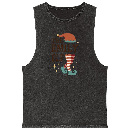 The Emily Elf - Christmas Pajama for Emily Mineral Wash Tank Tops