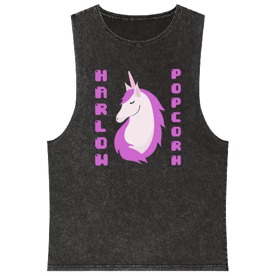 Harlow And Popcorn Merch Popcorn The Pony Mineral Wash Tank Tops