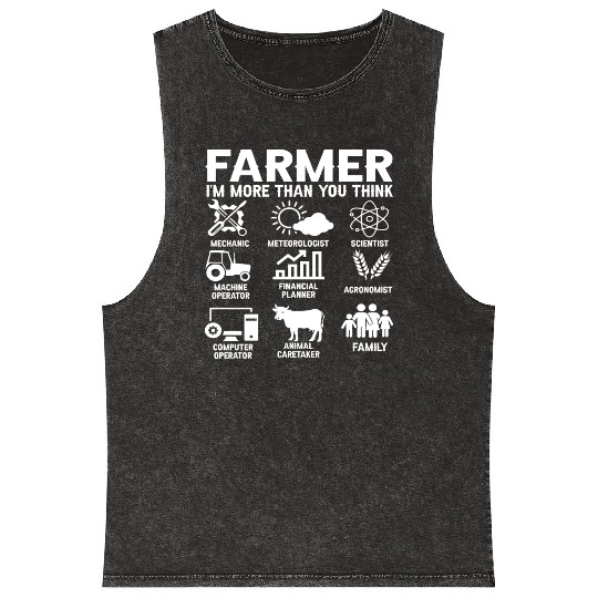 Gift Idea Farming Agriculture Patriotic Farmer Mineral Wash Tank Tops