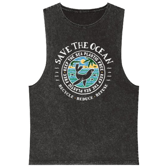 Keep The Sea Plastic Free Seal Save The Ocean Mineral Wash Tank Tops