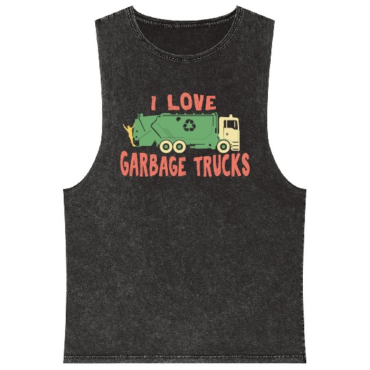 I love garbage trucks Mineral Wash Tank Tops