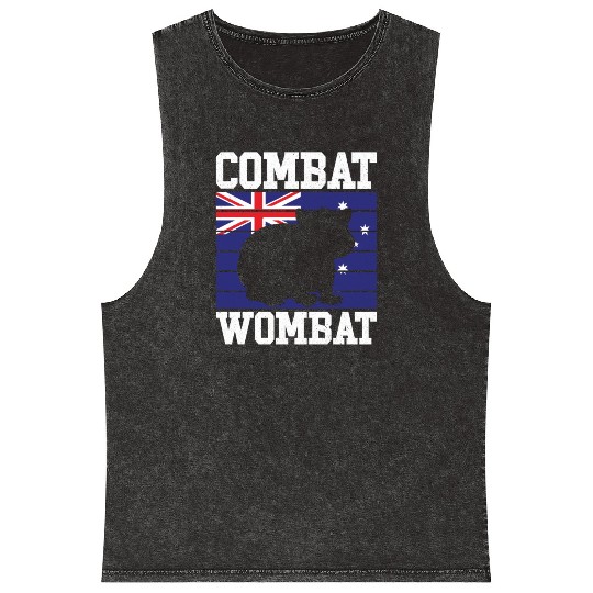 Combat Wombat For A Wombats Lover Mineral Wash Tank Tops