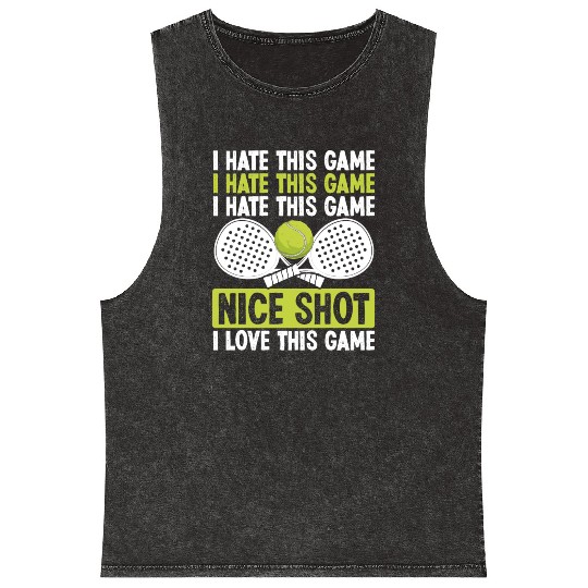 Paddle Tennis Player Match Funny Team Humor Mineral Wash Tank Tops