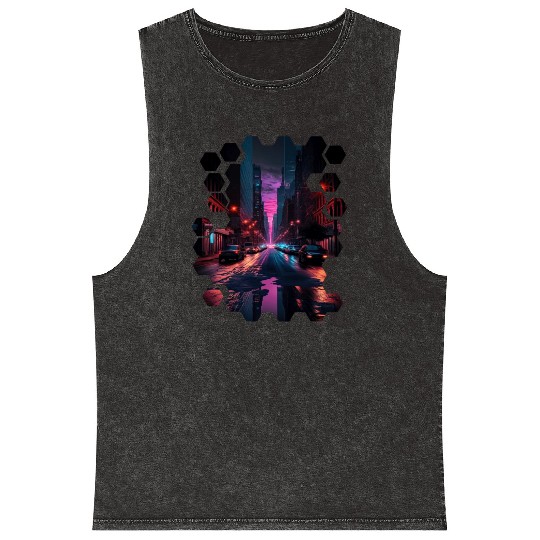 New York Vaporwave Aesthetic Retro Style Love NY Mineral Wash Tank Tops