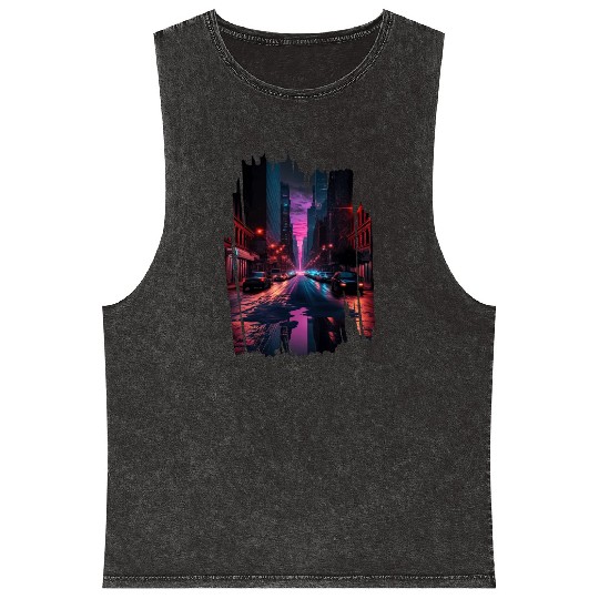 New York Vaporwave Aesthetic Retro Style Love NY Mineral Wash Tank Tops