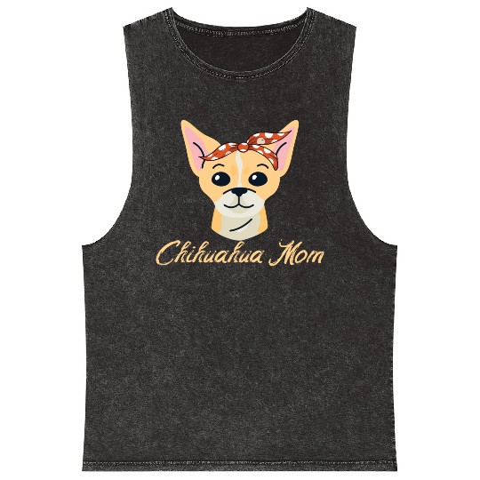 Chihuahua Mom Dog Pet Lover Gift Idea Mineral Wash Tank Tops