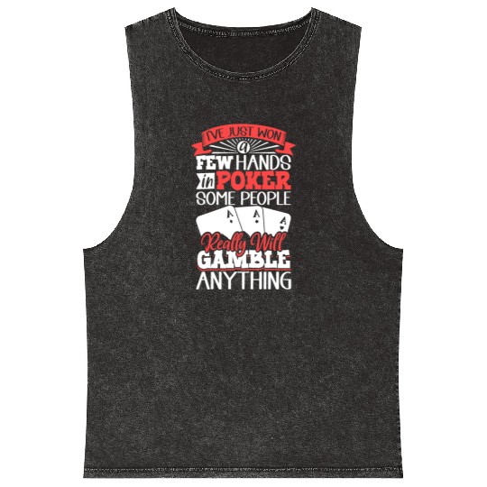 Poker Casino Poker Player Gambling Roulette Gift Mineral Wash Tank Tops