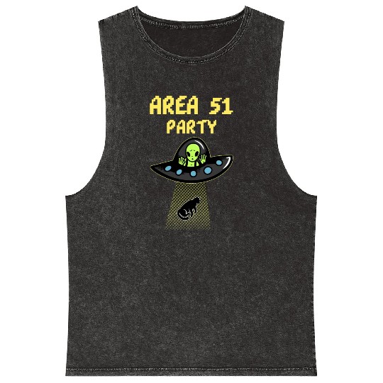 Area 51 Party - Alien Party Mineral Wash Tank Tops