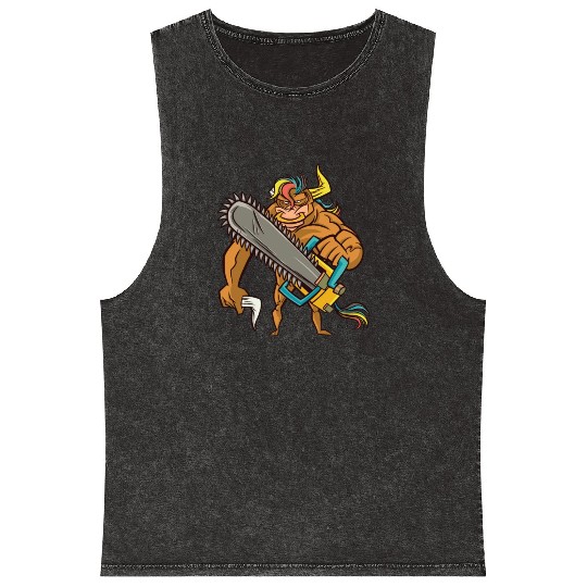 Muscular bull chainsaw Muscular bull chainsaw insp Mineral Wash Tank Tops